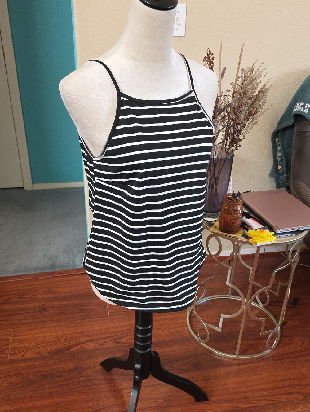 🪁Black & White Striped Women's Tank Top